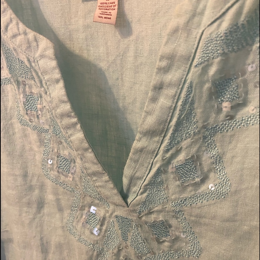 Linen pale blue tunic top
